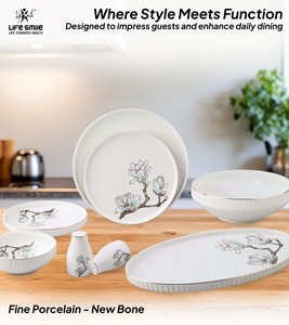 Service de table de luxe haut de gamme en porcelaine fine, 29 pièces, avec une élégance florale raffinée - Product Image 3