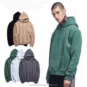Men Heavyweight Oversize Plain Hoodies Custom Logo Streetwear Cotton <b>Drop</b> Shoulder Pullover Street Style Hoodies - Product Image 1