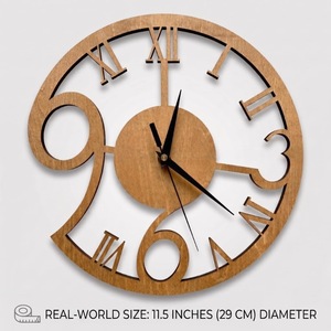 Highest Quality Modern <b>Wood</b> <b>Wall</b> <b>Clock</b> Round Analog Quartz Silent Kitchen Decor - Product Image 3