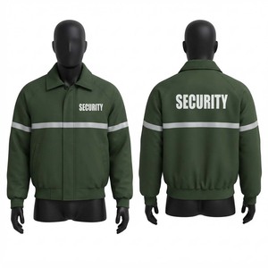 Veste de sécurité unisexe Premium 300 GSM en toile de polyester imperméable et respirante, noire et grise, avec logo personnalisé en relief, fermeture éclair intégrale et capuche - Product Image 1