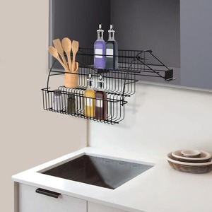 Estante de Especias Negro para Montar en la Pared, Organizador de Cocina, Estante de Almacenamiento de Metal, Decoración Moderna para Cocina, Ahorro de Espacio, Porta Especias de la India - Product Image 4