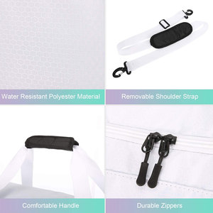 White Oxford Duffle <b>Bag</b> with Adjustable Strap Large Capacity Zipper Closure Gym Sport Travel <b>Bag</b> Unisex Multipurpose Duffle <b>Bag</b> - Product Image 6