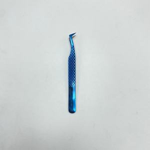 Pinzas de extensión de pestañas de acero inoxidable con agarre de diamante de alta calidad, de 12cm punta suave, embalaje de logotipo personalizable recién llegado - Product Image 1