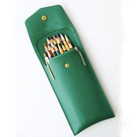 Estuche Organizador de Cuero Genuino Personalizado para Bolígrafos y Lápices