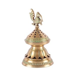 Hand-Made Brass <b>Incense</b> <b>Burner</b> With Peacock Finial <b>Chinese</b> Style Religious Use All-Season Aromatherapy Diffuser - Product Image 5