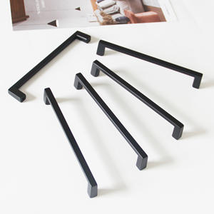 Tirador de Barra Cuadrado Moderno de Aleación de Zinc Negro Mate para Muebles de Cocina, Baño y Dormitorio - Product Image 3