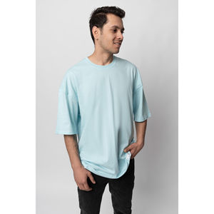 Camiseta de hombros caídos de alta calidad con estampado personalizado para hombre, estilo urbano, oversize, de algodón grueso, corte holgado - Product Image 3