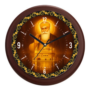 Luxury Personalized Guru Nanak Dev Ji Wall Clock Gold Finish Plastic Home Decor <b>Gift</b> <b>Set</b> for Christmas & Mother's Day - Product Image 1