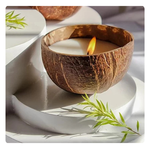 Vela de Cáscara de Coco Hecha a Mano, Ecológica, Directo de Fábrica, Vela de Aromaterapia de Cera de Coco Natural - Product Image 1