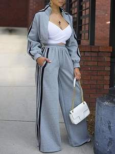 Conjunto Deportivo de 2 Piezas para Mujer, Chaqueta Corta y Pantalones Anchos, Ropa Deportiva Informal - Product Image 6