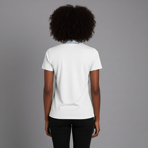 Customized Solid Color Women's for Shirt Summer 100% Cotton Breathable Quick Dry Comfortable Custom Screen Printed Logo - Product Image 5