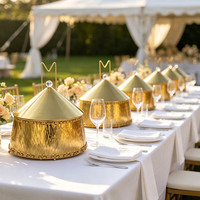 Plat de service chauffant de luxe en acier inoxydable doré 9L, idéal pour cafétéria, hôtel, réception de mariage - Vente chaude