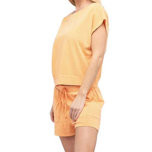 Ensemble 2 pièces personnalisé avec logo 2025 pour femmes, ensembles de survêtements assortis, hauts sans manches à col rond et shorts, 100% coton, ensembles décontractés pour femmes - Product Image 5
