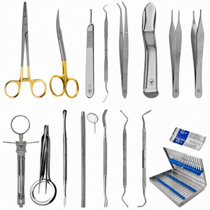 DERMISPRO INSTRUMENTS Kit Básico de Cirugía Dental de 20 Piezas, Instrumentos Manuales de Acero Inoxidable, Caja de Esterilización con Capacidad para 20 Instrumentos - Product Image 1