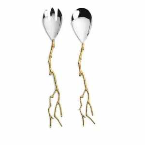 Cuillère à thé en acier inoxydable au design personnalisé avec finition dorée pour la maison, la cuisine et les cadeaux d'affaires – Ensemble d'ustensiles de table - Product Image 5