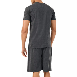 Ensemble chemise et short pour homme, décontracté, été, deux pièces, uni, personnalisé - Product Image 2