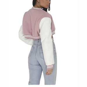 Chaquetas Varsity Cortas de Moda Urbana para Mujer, Chaquetas Deportivas de Corte Regular, Chaquetas Varsity Letterman para Mujer, MOQ Bajo, OEM - Product Image 3