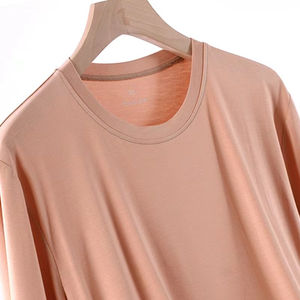 Ensemble de pyjamas pour hommes, respirant, tricoté, manches courtes, pantalon, pyjama de nuit, vêtements de loisirs à la maison, fibre régénérée en élasthanne - Product Image 6