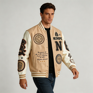 Chaqueta Varsity Personalizada Ecológica y Transpirable con Parches de Chenille para Hombre, Chaqueta de Béisbol con Mangas de Lana Premium, Venta al Por Mayor OEM - Product Image 5