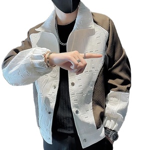 Nouveau printemps automne tendances de la mode avancée beau manteau polo coloré veste décontracté et polyvalent Design veste pour hommes - Product Image 1