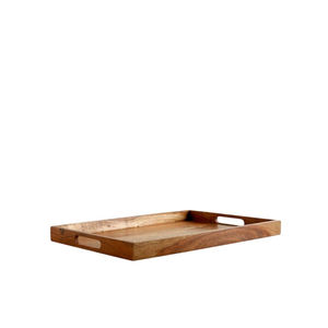 Plateaux de service rectangulaires modernes en bois d'acacia, faits à la main, de luxe, classiques, avec poignées découpées, pour hôtel - Product Image 2