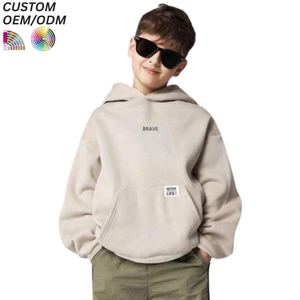 Custom Printed Logo 100% Cotton Baby Hoodies Pullover Knitted Breathable Hooded Sweatshirts for Kids Boys Girls - Product Image 6