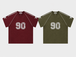 เสื้อยืดผู้ชายขายส่ง ปักลายเรียบง่าย ผ้าฝ้าย 100% ผ้าถักเนื้อละเอียด แขนสั้น ทรงหลวม สตรีทแวร์แบบสั่งทำได้ - Product Image 4