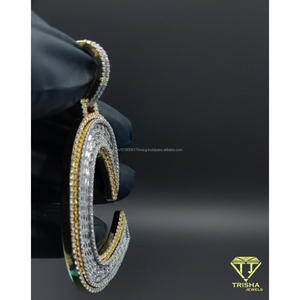Hip Hop <b>Iced</b> Out C Letter Pendant Moissanite Diamond Gold <b>Chain</b> Bling Initial Necklace Statement Jewelry Gift - Product Image 3