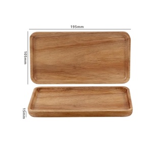Small Rectangular Aluminium Wood Tray Wholesale Decorative Luxury Modern Platters Scenic Pattern Rounded <b>Corners</b> Movable - Product Image 1