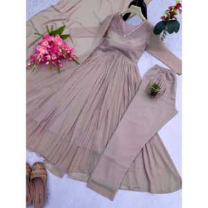 Robes de soirée roses Sai Creation, élégantes, broderies, paillettes, robe de travail avec pantalon et dupatta pour les fêtes, taille M - Product Image 5