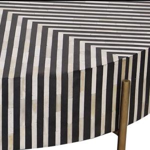 Mesa con Incrustaciones de Hueso de ILAHI, Diseño Moderno con Detalles de Ágata, Almacenamiento Portátil, Muebles para el Hogar - Product Image 2