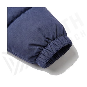 Hooded Quilted Waterproof <b>Bubble</b> Jacket Black Full Sleeve Winter Windproof Cotton Shell Knitted Fabric Polyester Filling Stand - Product Image 6