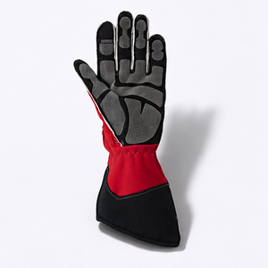 Racing Gloves Full Finger Red Black PU Coating Non-Slip <b>Outdoor</b> Unisex <b>Hook</b> And Loop Closure - Product Image 6