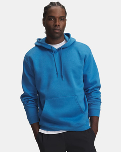 Sweat-shirt à capuche zippé coupe droite 100 % coton épais respirant bleu uni avec poches pour homme – Collection Automne - Product Image 4