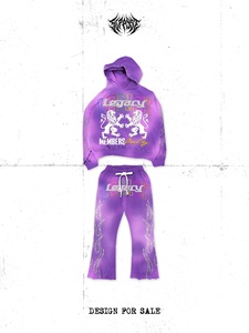 Legacy Women's Hoodie & <b>Pants</b> Set Regular Fit Knitted Polyester Streetwear <b>Sequined</b> Design Autumn Wear - Product Image 3