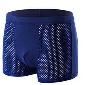 Boxer Briefs pour Hommes en Spandex Tricoté, Taille Basse, Respirant, Rayé, Doux, Bleu - Product Image 4