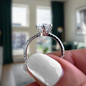 แหวนหมั้นเพชรโตในห้องปฏิบัติการ _ วงทอง14K - Product Image 5
