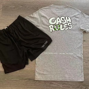 Two Piece Summer <b>Track</b> <b>Suit</b> Top With Shorts Gym Workout Athletic Running Fitness Casual Outfit - Product Image 4