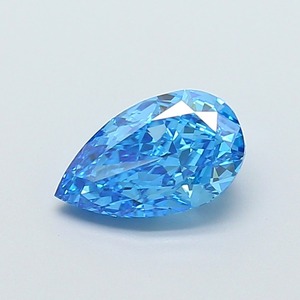 Diamant de laboratoire en forme de poire de 1,5 carat, couleur bleu vif fantaisie, clarté VS1, polissage excellent, pierre précieuse de luxe premium, pierre brute - Product Image 1