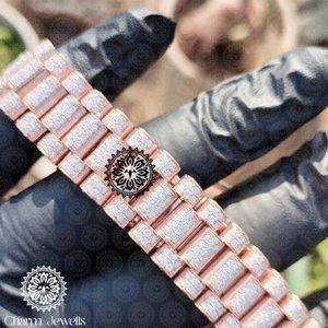นาฬิกาข้อมือผู้ชายสุดหรู Charm_Jewells สีโรสโกลด์ สแตนเลสสตีล ประดับเพชร ระบบอนาล็อก กลไกจักรกล ขนาด 40 มม. กันน้ำ 10 บาร์ - Product Image 5