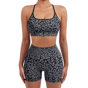 Conjuntos de Shorts de Yoga para Mujer de Marca Privada, Cintura Alta, Transpirables, de Dos Piezas, para Entrenamiento de Yoga - Product Image 1