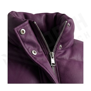   Veste matelassée pour femme, hiver, col montant, manches longues, coupe-vent, rembourrage épais en polyester, longueur courte, fermeture éclair - Product Image 4