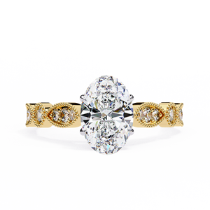 1.20ct Oval Cut E VVS Lab Grown Diamond IGI Certified 18K Solid Yellow Gold Trendy <b>Solitaire</b> Engagement <b>Ring</b> - Product Image 2
