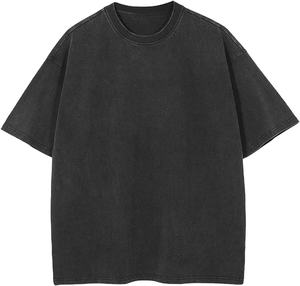 Vente en gros de t-shirts de qualité supérieure personnalisé 100% coton épais délavé à l'acide T-shirt de qualité supérieure à manches courtes teint uni pour hommes - Product Image 2