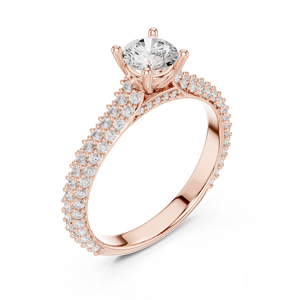 แหวนแต่งงานเพชรเม็ดเดี่ยวทรงกลมทองคำขาว 14K เพชรเพาะเลี้ยงสำหรับผู้หญิง เพชรเพาะเลี้ยงใหม่ - Product Image 6