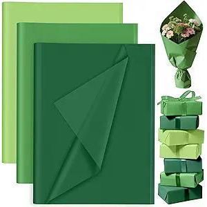60 Fogli di Carta Velina Verde in Confezione Grande per San Patrizio, Compleanni e Confezioni Regalo per Sacchetti Regalo - Product Image 1