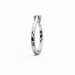 Anillo de Compromiso Clásico con Diamante Cultivado en Laboratorio con Corte Esmeralda, Certificado por IGI, Oro de 10K, 14K, 18K, Plata 925, 935 - Product Image 3