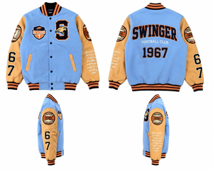 เสื้อแจ็คเก็ตวาร์ซิตี้สีแดงสำหรับผู้ชาย |   เสื้อแจ็คเก็ตเบสบอล Letterman แบบสั่งทำพิเศษ ปักลายสองสี สไตล์วิทยาลัย แนวสตรีทแวร์ - Product Image 3