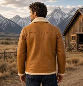 Abrigo de Piel de Oveja de Alta Calidad para Hombre, Chaqueta de Invierno Cálida Personalizable de Primera Calidad, Piel de Oveja Genuina - Product Image 2