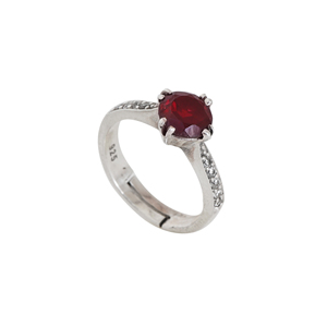 Bague ajustable en argent grenat, vente chaude - Bijou parfait en pierre précieuse, argent sterling 925, sertissage clos, fait main, pour femmes et jeunes filles, idéal pour les fêtes - Product Image 2